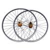 Mountain Bike Wheelset, 27.5 Wheelset Aluminum Alloy Rim Disc Brake MTB Wheelset, Fit Front 15 * 100mm Rear 12 * 135mm MTB Wheelset,Dual Six Hole Disc Brakes (Gold, 27.5Inch) view 2
