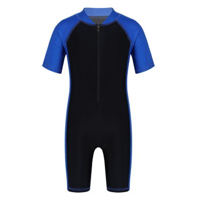 vastwit One Piece Swimsuit for Kids Boys Girls UV Protection Surfing Suit Beach Swimwear Rash Guard Blue&Black 12 Years