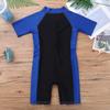 vastwit One Piece Swimsuit for Kids Boys Girls UV Protection Surfing Suit Beach Swimwear Rash Guard Blue&Black 12 Years view 4