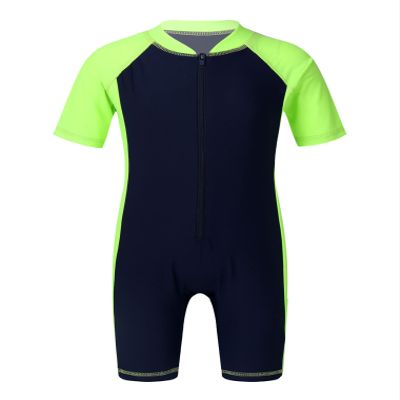 vastwit One Piece Swimsuit for Kids Boys Girls UV Protection Surfing Suit Beach Swimwear Rash Guard Navy Blue&Fluorescen 12 Years