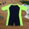 vastwit One Piece Swimsuit for Kids Boys Girls UV Protection Surfing Suit Beach Swimwear Rash Guard Navy Blue&Fluorescen 12 Years view 4