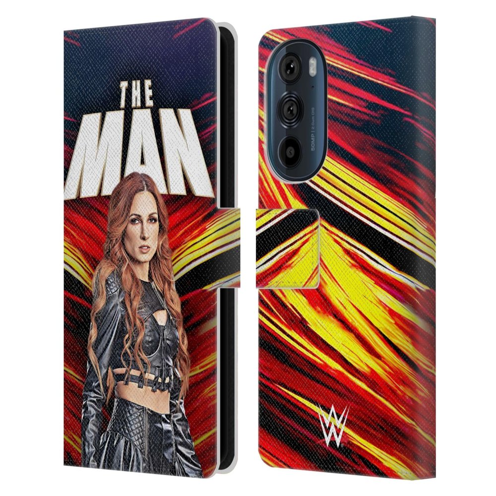 Head Case Designs Officially Licensed WWE The Man Becky Lynch Leather Book Wallet Case Cover Compatible with Motorola Edge 30