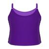 YEAHDOR Girls Glitter Sequins Cami Vest Jazz Ballet Dance Tank Top Stage Performance Adjustable Strap Tees Shirt Purple 14 Years view 2