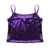 YEAHDOR Girls Glitter Sequins Cami Vest Jazz Ballet Dance Tank Top Stage Performance Adjustable Strap Tees Shirt Purple 14 Years view 3