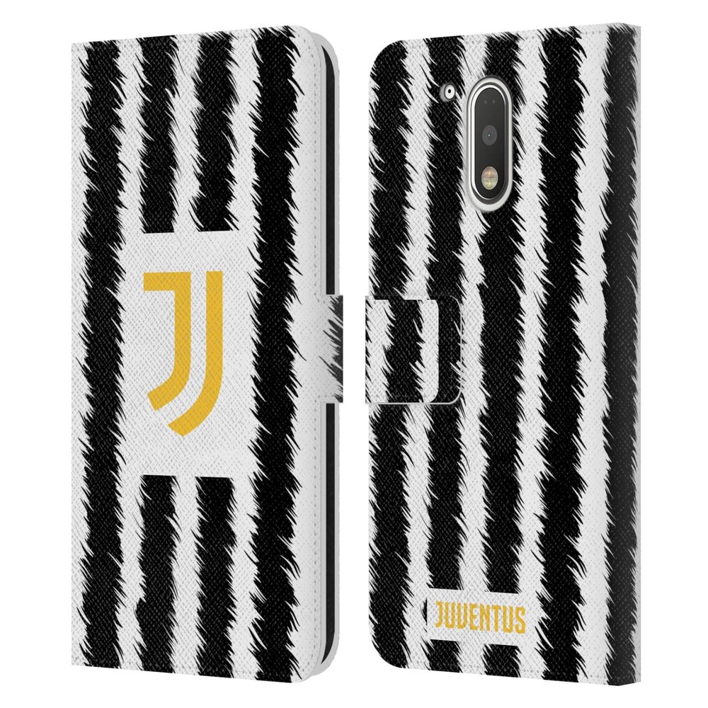 Head Case Designs Officially Licensed Juventus Football Club Home 2023/24 Match Kit Leather Book Wallet Case Cover Compatible with Motorola Moto G41