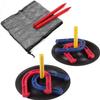 Outdoor Indoor Rubber Horseshoes Set Includes 4 Horseshoes,2 Pegs,2 Rubber Mats,2 Red Plastic dowels,Beach Games Perfect for Tailgating,Camping,Backyard,Fun for Kids Adults (Blue&red) view 1