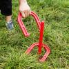 Outdoor Indoor Rubber Horseshoes Set Includes 4 Horseshoes,2 Pegs,2 Rubber Mats,2 Red Plastic dowels,Beach Games Perfect for Tailgating,Camping,Backyard,Fun for Kids Adults (Blue&red) view 2