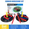 Outdoor Indoor Rubber Horseshoes Set Includes 4 Horseshoes,2 Pegs,2 Rubber Mats,2 Red Plastic dowels,Beach Games Perfect for Tailgating,Camping,Backyard,Fun for Kids Adults (Blue&red) view 4