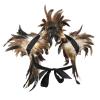 BXT Feather Cape Shawl, Faux Feather Shrug Cape for Women Men, Gothic Fancy Dress Feather Collar Shoulder Wrap for Halloween Brown view 1