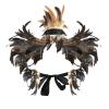 BXT Feather Cape Shawl, Faux Feather Shrug Cape for Women Men, Gothic Fancy Dress Feather Collar Shoulder Wrap for Halloween Brown view 2