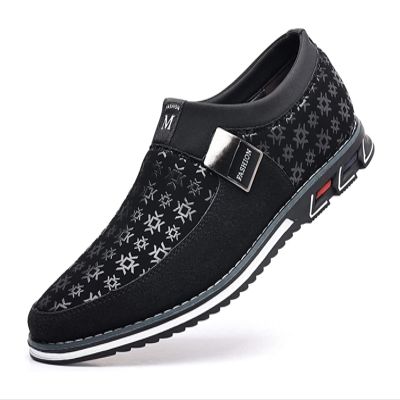 Men's Casual Shoes Business Slip-On Fashion Leather Loafers Comfortable Walking Driving Luxury Men's Work Office Formal Wear Outdoor Breathable Sneakers (Color : Black, Size : 16)