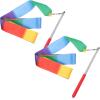 BESPORTBLE 1set Decorative Dance Ribbons Gymnastics Streamers for Artistic Dancing Includes Poles and for Fitness and Performance Activities