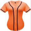 babyhealthy Women Baseball Jersey Button Down Plain Tshirts Hip Hop Softball Sports Active Tee Orange view 1