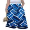 Euulin Women's Wide Leg Long Palazzo Pants High Waist Loose Fit Casual Flowy Pants Trousers with Pockets Blue Printing L view 1