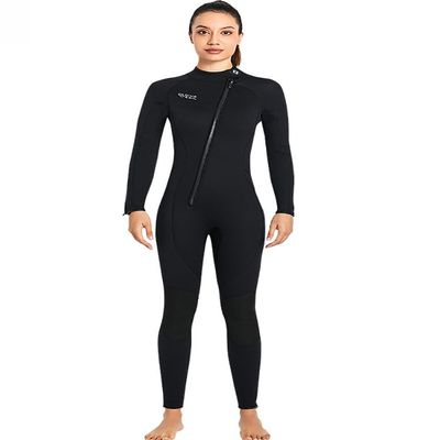 3MM One Piece Wetsuits, Full Body Ultra Stretch Neoprene Wetsuit Diving Suit for Men Women, Adjustable Neck Swimming Wet Suit for Snorkeling Scuba Surfing,Women,S