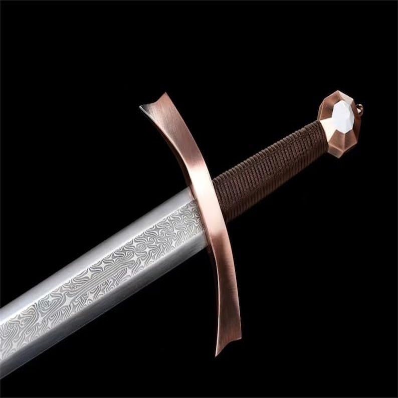 Zhmyyxgs Western Sword Rapier Samurai Sword Two-Handed Swords Full Tang Double-Sided Blade Katana