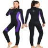 3Mm Neoprene Wetsuit, Full Body Diving Suit with Front Zipper for Men Women, One Piece Swimsuit Keep Warm UV Protection for Kite Surf Kayak Scuba Snorkeling,Women,M view 2