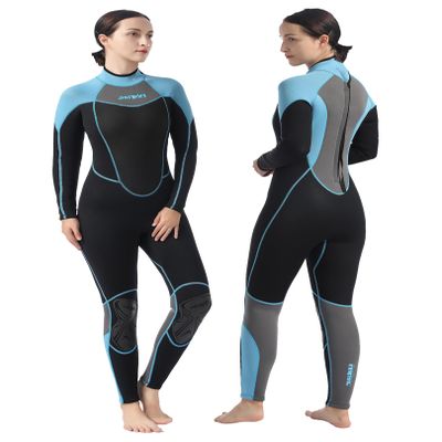 AnParc Wetsuit Women 3mm Neoprene Wet Suit for Women Cold Water Swimming with Back Zipper, Suitable for Diving, Swimming, Surfing, Snorkelingand Other Water Sports