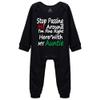 YCICIVDee Stop Passing Me Around I'm Fine Right Here with My Auntie Newborn Baby Print Romper Jumpsuit Outfits view 1