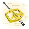 BUCKLOS Mountain Bike Pedals MTB Pedals Flat, Adult Bicycle Road Bike Large Platform Nylon Non-Slip Pedal for Gravel Bike/Hybrid Bike 9/16"Yellow view 2