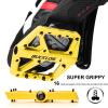 BUCKLOS Mountain Bike Pedals MTB Pedals Flat, Adult Bicycle Road Bike Large Platform Nylon Non-Slip Pedal for Gravel Bike/Hybrid Bike 9/16"Yellow view 3