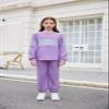 Arshiner Girls Sweatsuits Track Suit long Sleeve Color Block Sweatshirts and Sweatpants with Pocket,Purple,11-12 Years view 2
