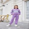 Arshiner Girls Sweatsuits Track Suit long Sleeve Color Block Sweatshirts and Sweatpants with Pocket,Purple,11-12 Years view 3