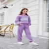 Arshiner Girls Sweatsuits Track Suit long Sleeve Color Block Sweatshirts and Sweatpants with Pocket,Purple,11-12 Years view 4