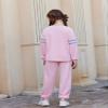 Arshiner Kids Sweatsuits Set Girls Color Block Stripe 2 Piece Tracksuit Crewneck Long Sleeve Tops Sweatpants Outfits,Pink,10-11 Years view 4