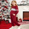 Arshiner Girls' Clothing Sets Sweatsuits Long Sleeve Color Block Pullover Sweatshirts and Lounge Pants with Pocket,Wine Red Grey,10-11 Years view 3