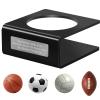 Acrylic Ball Stand Customizable -Holder Display Stand for Basketball Football Rugby Volleyball Soccer Holder Rack Autographed Ball Memorabilia Display Case (Black-Silver nameplate) view 1