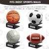 Acrylic Ball Stand Customizable -Holder Display Stand for Basketball Football Rugby Volleyball Soccer Holder Rack Autographed Ball Memorabilia Display Case (Black-Silver nameplate) view 3