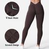 YEOREO Liz Scrunch Workout Leggings for Women High Waisted Butt Lifting V Back Waist Seamless Gym Yoga Leggings Chocolate S view 4