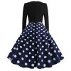 Party Dress for Women, Polka Dot Print Swing Cocktail Dress Long Sleeve Elegant 1950S Dresses Winter Rockabilly Dress Maxi Dresses for Women 2024 Vintage view 1