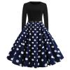Party Dress for Women, Polka Dot Print Swing Cocktail Dress Long Sleeve Elegant 1950S Dresses Winter Rockabilly Dress Maxi Dresses for Women 2024 Vintage view 2