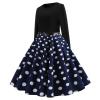 Party Dress for Women, Polka Dot Print Swing Cocktail Dress Long Sleeve Elegant 1950S Dresses Winter Rockabilly Dress Maxi Dresses for Women 2024 Vintage view 3