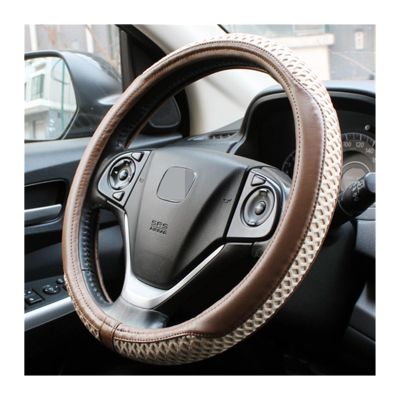FUERU Car Steering Wheel Cover Set Car Steering Wheel Cover Breathable Leather Ultra-Thin Fit Fashion Car Interior Decorations (Color : 3#)