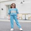 Arshiner Girls 2 Piece Outfits Long Sleeve Top Pullover Drawstring Pant Jogger Set Casual Sweatsuits Tracksuit Pockets,Blue,11-12 Years view 2