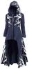 FEOYA Women Zip Up Hooded Pullover Sweater High Low Drop Shoulder Longline Gothic Drawstring Cardigan Long Sleeve Medieval Outwear Navy Blue 3XL view 1