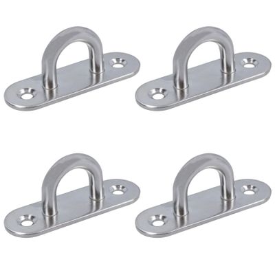 AB Tools 4 Pack 6mm Pad Eye Plate Tie Down Anchor Ring Stainless Steel A2