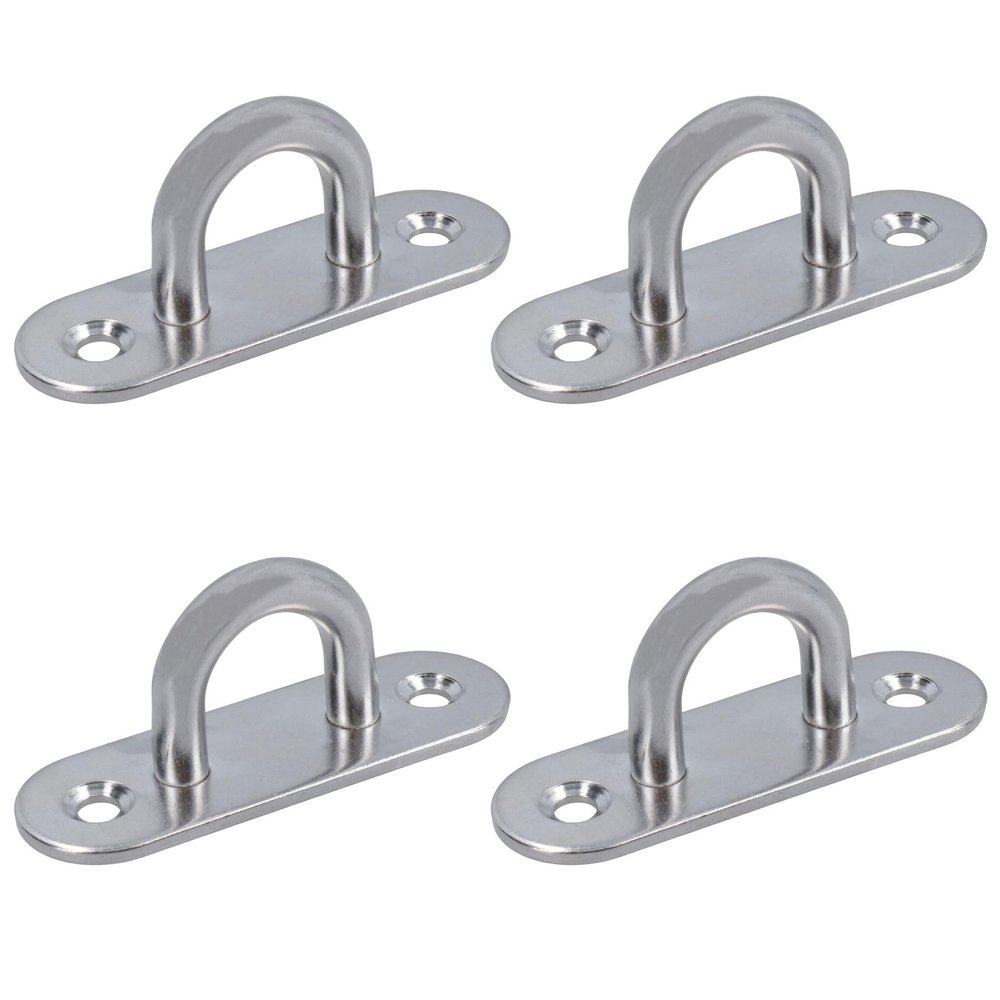 AB Tools 4 Pack 6mm Pad Eye Plate Tie Down Anchor Ring Stainless Steel A2