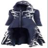 FEOYA Women's Longline Coat Long Sleeve Hooded Cloak Vintage High Low Hem Zipper Jacket Tunic Pullover Hoodies Navy Blue 4XL view 1
