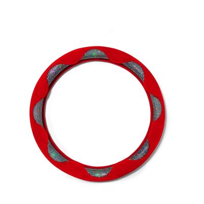 FUERU Car Steering Wheel Cover Set Car Steering Wheel Cover Fashion Sequins Short Plush Waterproof Sweatproof Car Interior (Color : 2#)