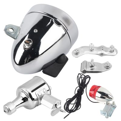 12V 6W Friction Generator Dynamo Headlight Tail Light Kit for Bicycle Motorized Bike