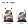OPSREY Lightning Dark Cloud Print Drawstring Bag Backpack Waterproof String Bag Sackpack For Gym Sport view 4