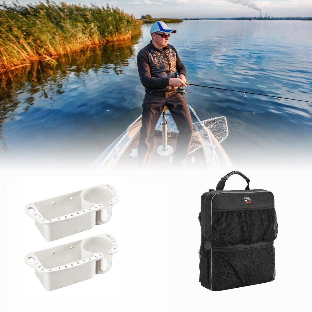 KEMIMOTO Boat Seat Cup Holder for Marine B100 B200 B300 Bundle with Boat Seat Backpack