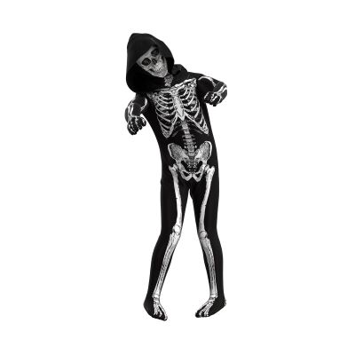 OEBLD Halloween Costume, Skeleton Costume Bodysuit Jumpsuit - Scary Black and White Halloween Jumpsuit Costume, Unisex, Creepy