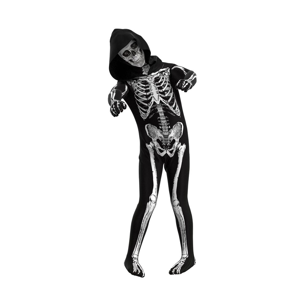 OEBLD Halloween Costume, Skeleton Costume Bodysuit Jumpsuit - Scary Black and White Halloween Jumpsuit Costume, Unisex, Creepy