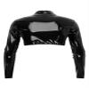 Hedmy Mens PVC Leather Wet Look Long Sleeves Tank Top Shirt Half Shrug Muscle Top Harness Clubwear Black X-Large view 4