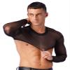 Hedmy Men Sheer Mesh T-Shirt Long Sleeve Decor Half Crop Top Shrug Bolero Motorcycle Punk Costume Black XX-Large view 3